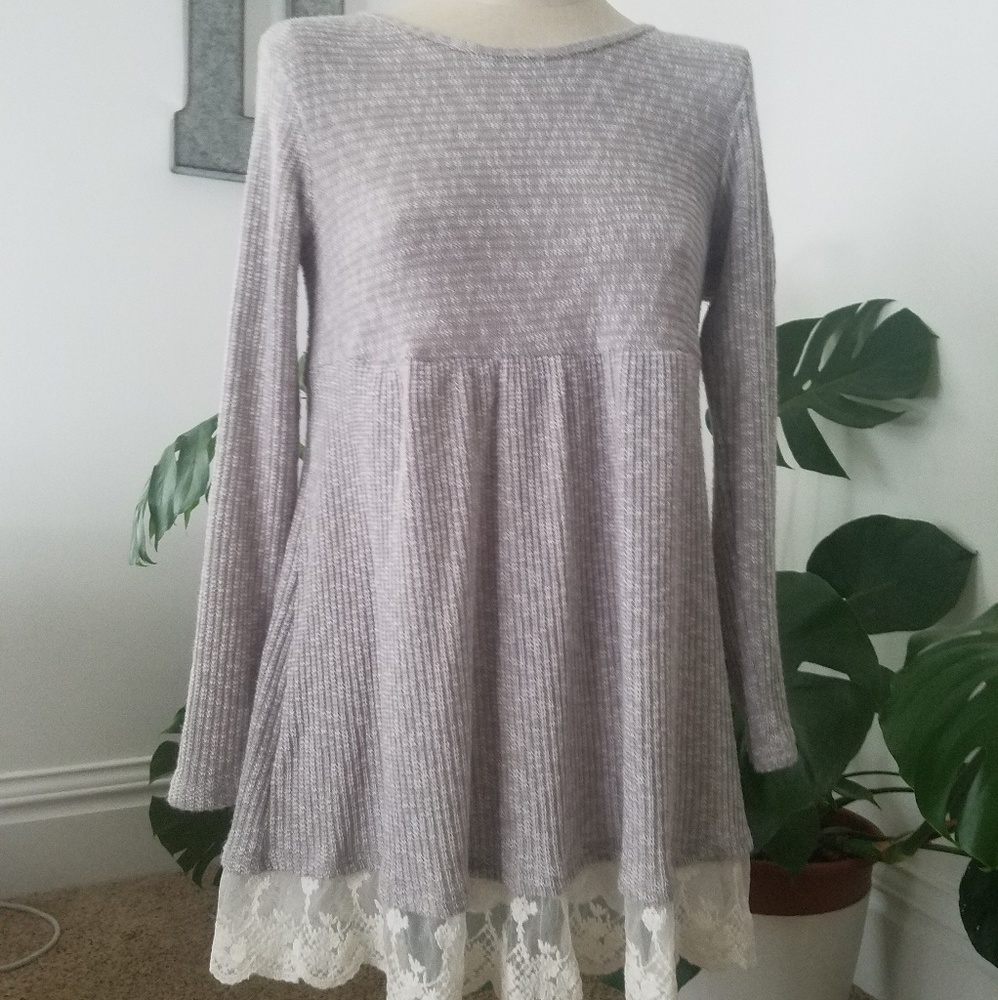 Lace Edged Modcloth Sweater